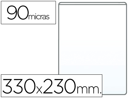 Fundas portadocumentos en PVC 90 micras folio 100 unds
