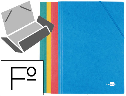 gomas folio 3 solapas carton simil prespan colores surtidos pack 4