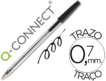 Boligrafo transparente q-connect negro