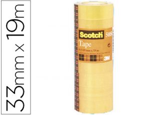 Cinta adhesiva scotch acordeon pack 8 508 19x33 mm.
