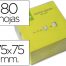 Bloc de 80 notas adhesivas quita y pon q-connect 75x75 mm amarillo neon 80 hojas.
