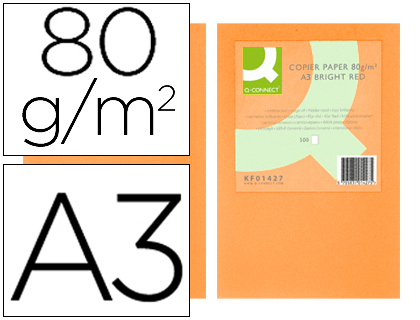 papel naranja neon A-3 paquete de 500 hojas