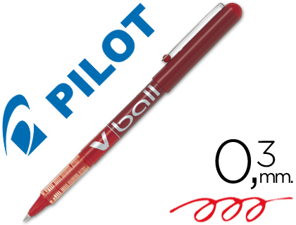 Bolígrafo Pilot V-Ball 0,5 tinta líquida roja