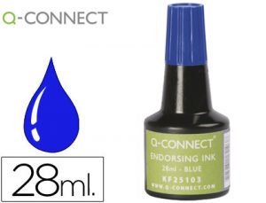 Tinta tampon q-connect azul -frasco de 28 ml.
