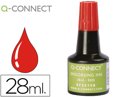 Tinta tampon q-connect rojo -frasco de 28 ml.