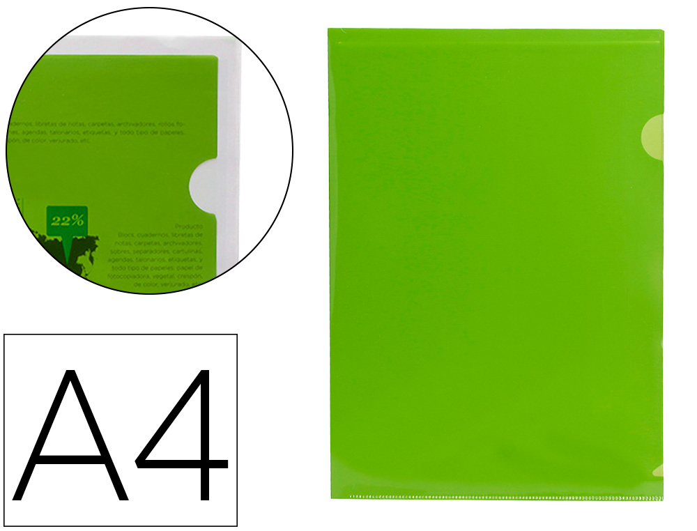 20067g.jpgDossier con uñero tamaño A4 color verde, 10 unds.