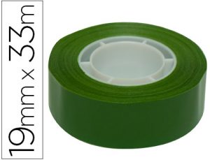 Cinta adhesiva apli 33 mt x 19 mm color verde.