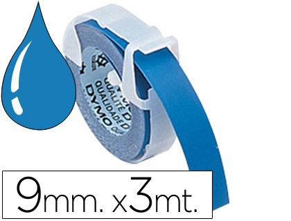Cinta Dymo 3D relieve 9mmx3m Azul