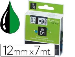 Cinta dymo 1000 negro-verde 12mm x 7mt d1.