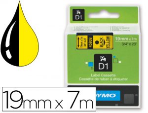Cinta dymo negro amarillo 9mm x 7 mt d1.