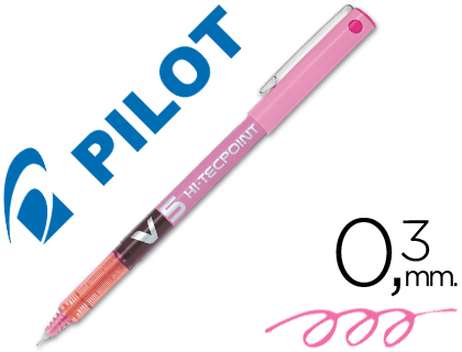 Bolígrafo Pilot V-5 tinta líquida rosa