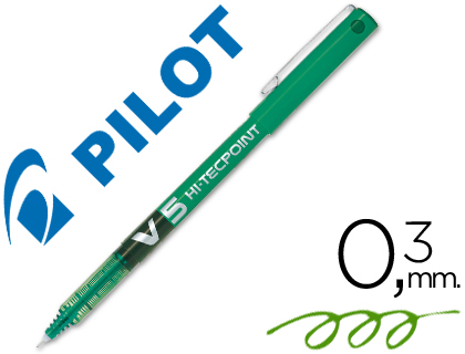 Bolígrafo Pilot V-5 tinta líquida verde