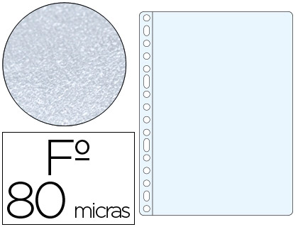 Fundas multitaladro transparente cristal de 80 micras tamaño A4 - LOAN  PAPELERIA