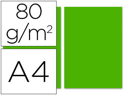 Papel verde intenso A-4 80 grs. 100 hojas