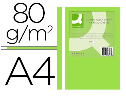 papel verde neon A-4 paquete de 500 hojas