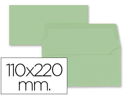 Sobre americano Verde 110 x 220 mm. (pack de 9 unds)