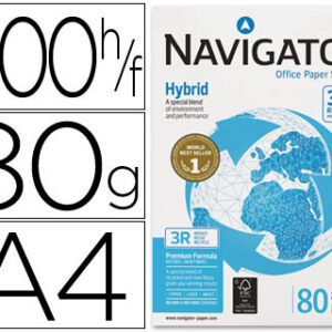 Papel reciclado Navigator Hybrid A-4 80 grs. 500 hojas