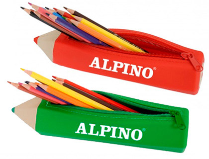 Portatodo Alpino forma lápiz con 12 lápices de colores