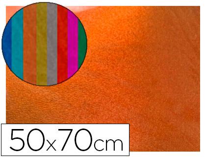 Goma Eva naranja metalizado 50x70 cm 10 unds.