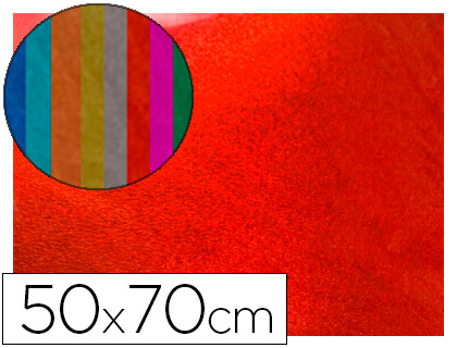 Goma Eva rojo metalizado 50x70 cm 10 unds.
