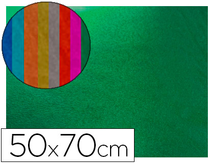 Goma Eva verde metalizado 50x70 cm 10 unds.