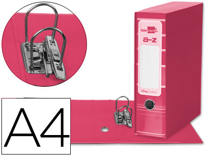 Archivador con caja A-4 rosa Filing System