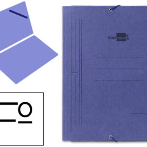 Carpeta gomas FOLIO sencilla cartón azul