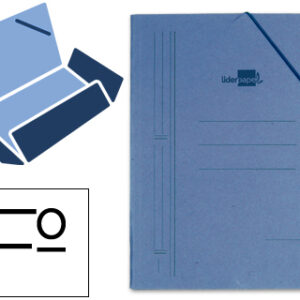 Carpeta de gomas folio 3 solapas cartón compacto azul