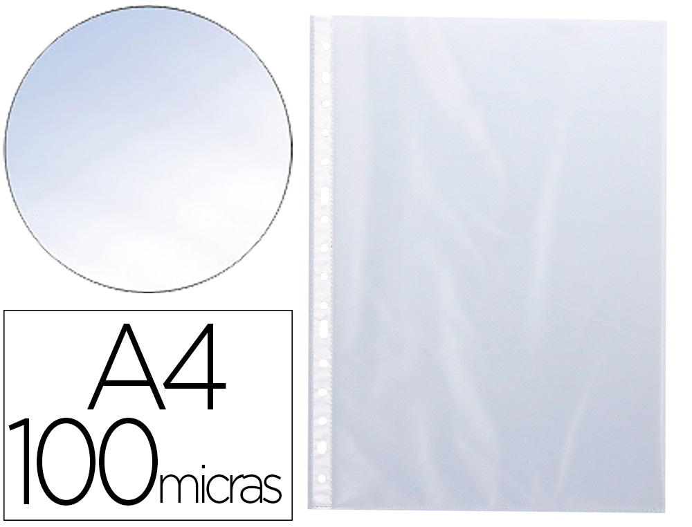 Fundas transparentes cristal A-4 100 micras (100 unds.)