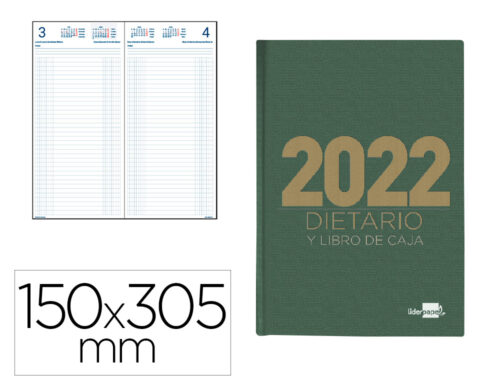 Dietario 2022 de 15 x 21,5 cm Verde