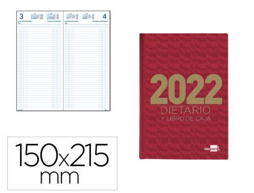 Dietario 2022 de 15 x 21,5 cm Rojo