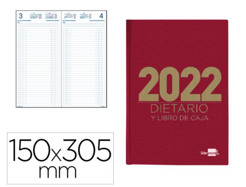 Dietario 2022 de 15 x 30,5 Rojo162656g