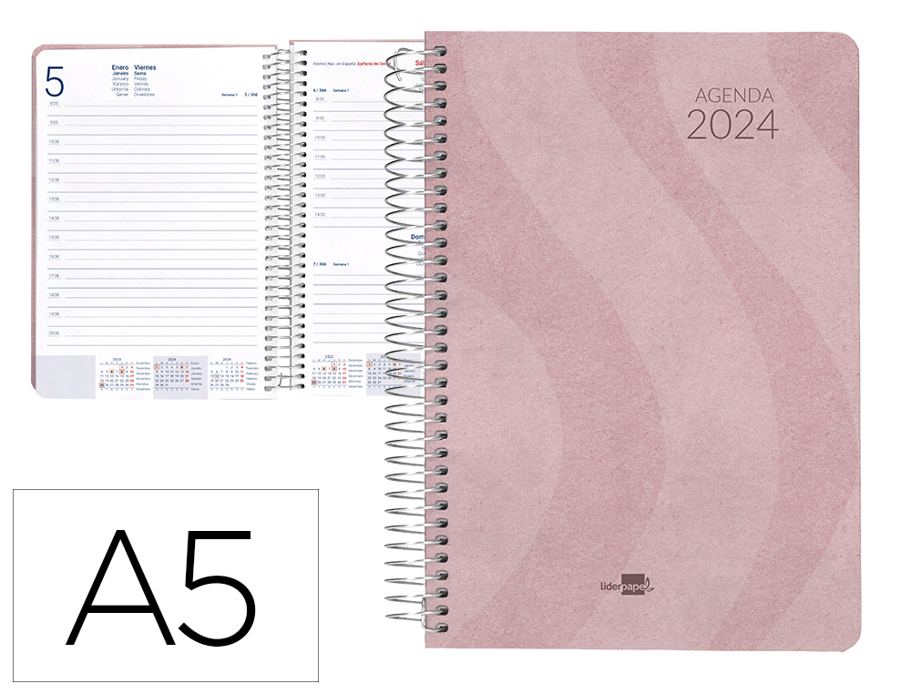 agenda 2024 dia pagina rosa