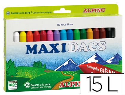 Lápices de cera Alpino maxidacs 15 colores